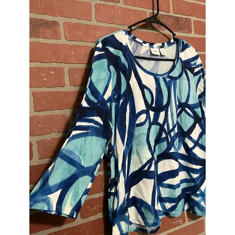 Weekend's by Chico's Blue Top - L - Picture 2 of 5